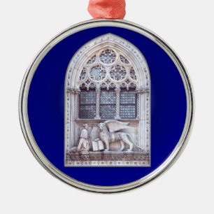 San Marco Winged Lion Window Silbernes Ornament