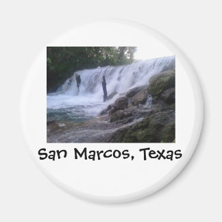 San Marcos River Falls Button Magnet