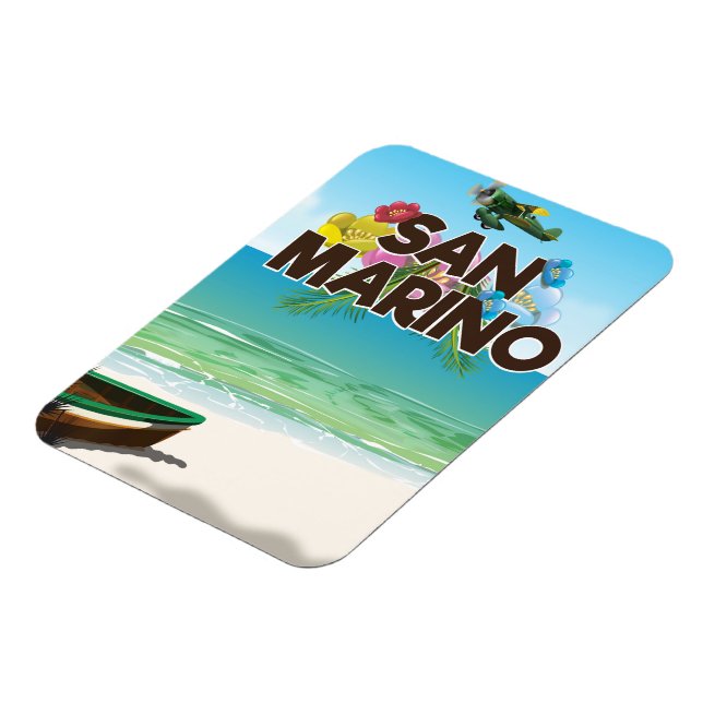 San Marino Beach Reiseplakat Magnet (Linke Seite)