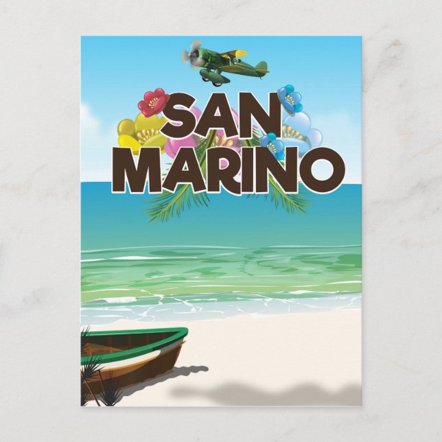 San Marino Beach Reiseplakat Postkarte (Vorderseite)