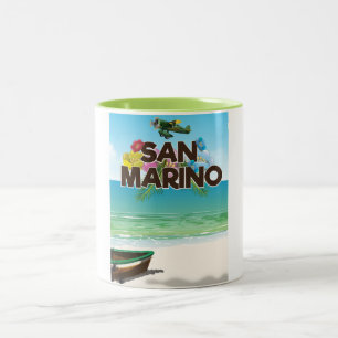 San Marino Beach Reiseplakat Zweifarbige Tasse