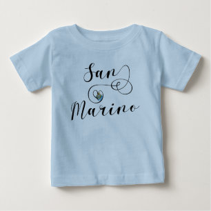 San Marino Fahne im Herzen Baby T-shirt