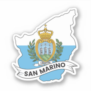 San Marino Flag Karte Aufkleber