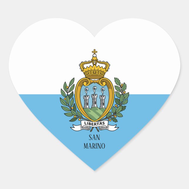 San Marino Flag Splendid Patriotic Herz-Aufkleber (Vorderseite)