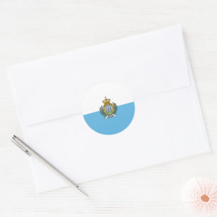 San-Marino-Flagge Runder Aufkleber