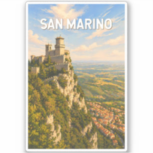 San Marino Illustration Reise Kunst Vintage Aufkleber