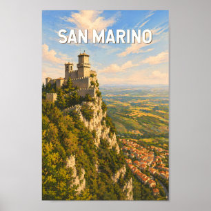 San Marino Illustration Reise Kunst Vintage Poster