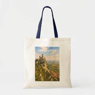 San Marino Illustration Reise Kunst Vintage Tragetasche