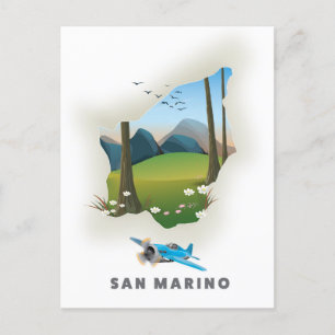 San Marino Illustriertes Reiseplakat. Postkarte