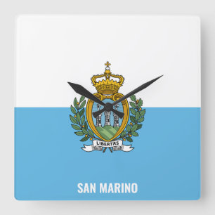 San Marino Nationalflagge Patriotisch Quadratische Wanduhr