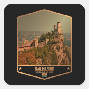 San Marino Quadratischer Aufkleber