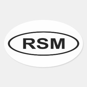 San Marino "RSM" Ovaler Aufkleber