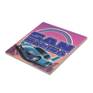 San Marino Sport-Reiseplakat Fliese
