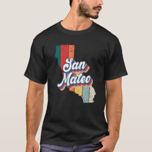 San Mateo City Retro Vintages Heimat T-Shirt