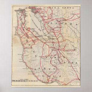San Mateo, Santa Cruz, Santa Clara, Alameda Poster