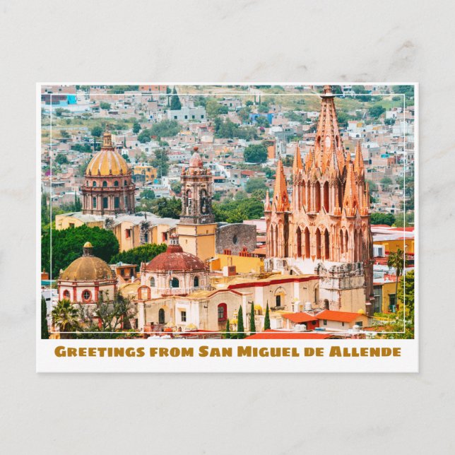 San Miguel de Allende Colorful Skyline Postkarte (Vorderseite)