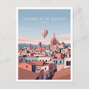 San Miguel de Allende Dachlandschaft-Panorama Mexi Postkarte
