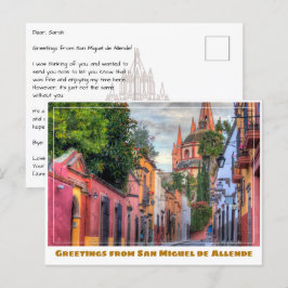 San Miguel de Allende Zuhause und Kirche Postkarte