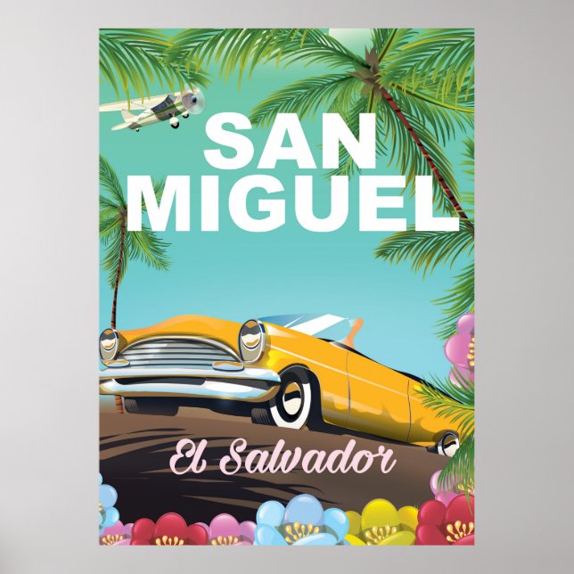 San Miguel El Salvador Vintage Reiseplakat Poster (Vorne)