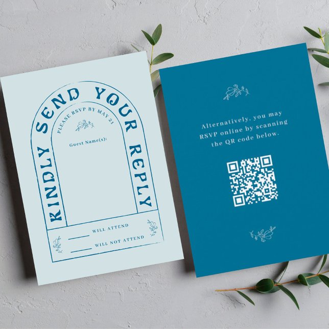 San Miguel Wedding RSVP Card mit QR Code Karte (Von Creator hochgeladen)