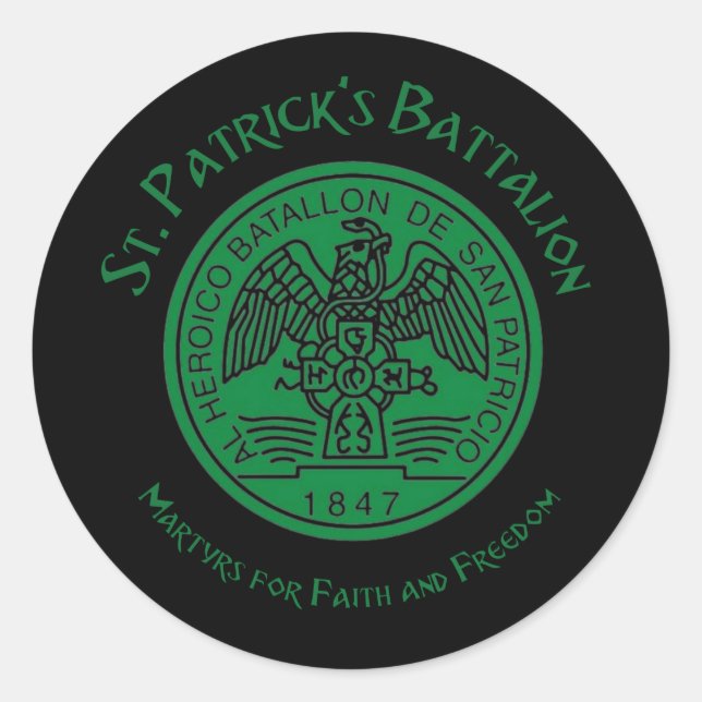 San Patricios Saint Patrick Battalion Runder Aufkleber (Vorderseite)