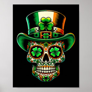 San Patties Irischer Zucker-Schädel Tag der Toten Poster