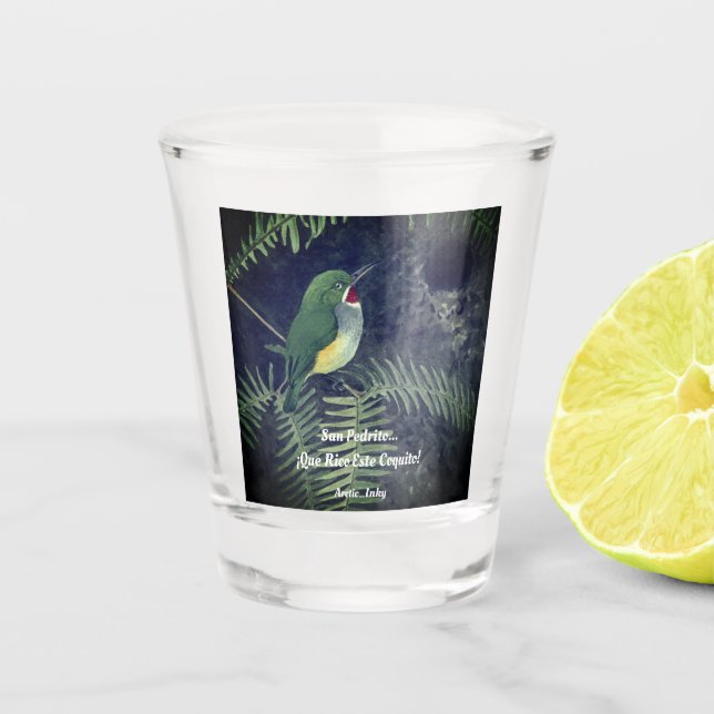 San Pedrito.. ¡Que Rico Este Coquito! Schnapsglas (Vorderseite)