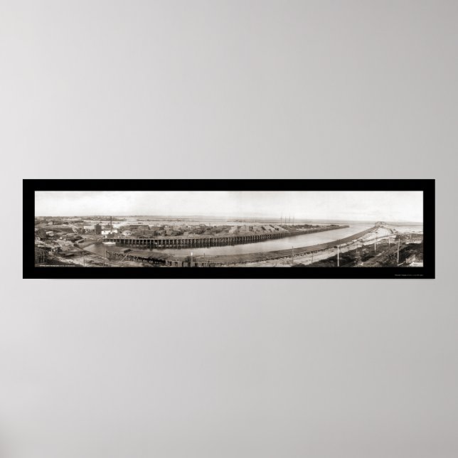 San Pedro CA Lumber Co Foto 1909 Poster (Vorne)