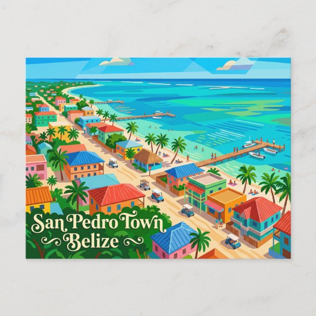 San Pedro Town Belize Postkarte (Vorderseite)