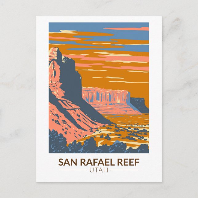 San Rafael Reef Utah Ristorante Al Pentolino Vinta Postkarte (Vorderseite)