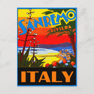 San Remo Riviera, Italien, Vintage-Reisepostkarte Postkarte