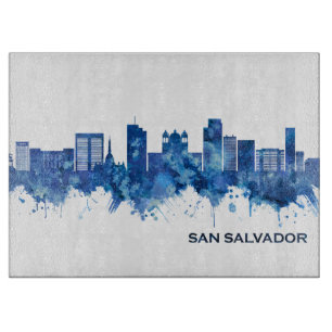 San Salvador El Salvador Skyline Blue Schneidebrett