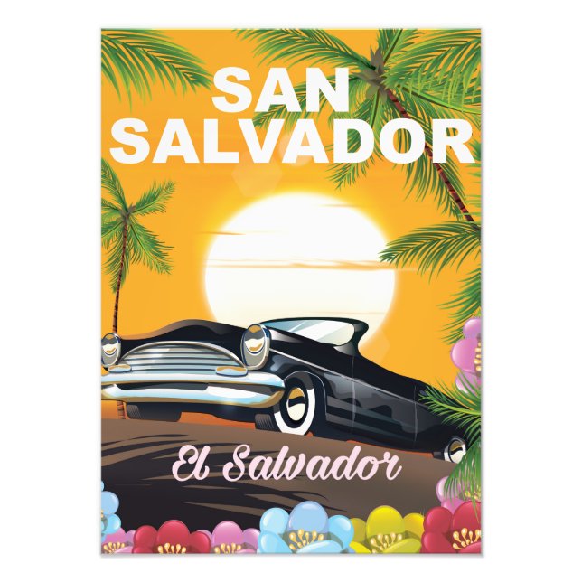 San Salvador Vintage Reiseplakat Fotodruck (Vorne)