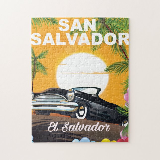 San Salvador Vintage Reiseplakat Puzzle (Vertikal)