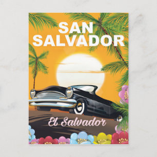 San Salvador Vintage Reiseposter Postkarte