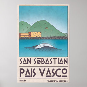 San Sebastian Kunstprint gewellte Welle, Mitte des Poster