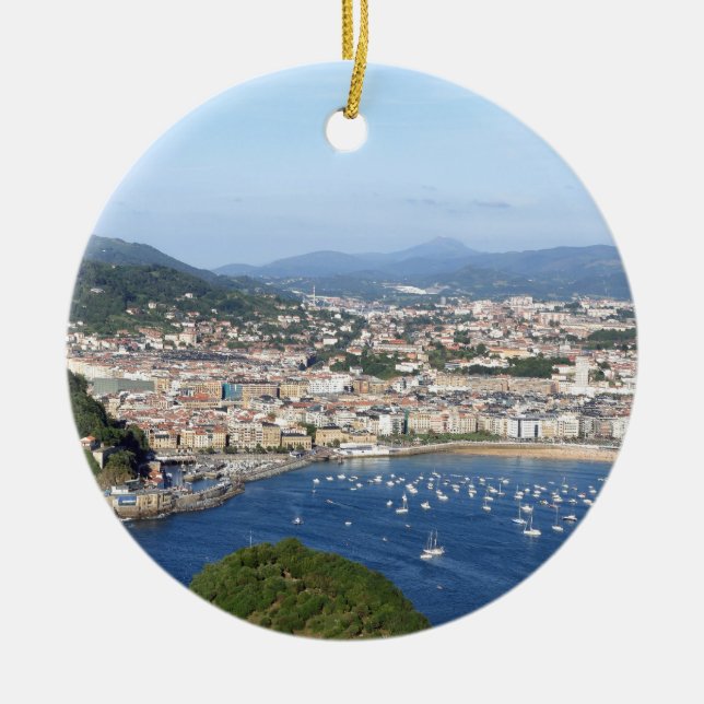 San Sebastian - schöne landschaftliche Küste Keramik Ornament (Vorne)