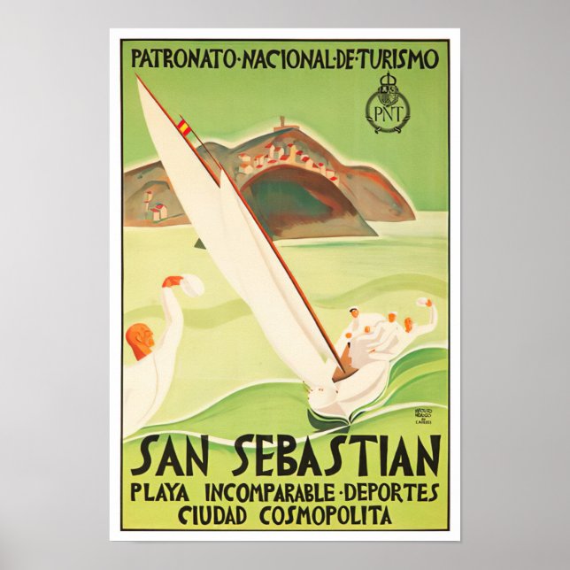 San Sebastian Spanien Jahrgang Reise Poster (Vorne)