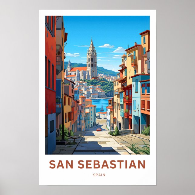 San Sebastian Spanien Reisen Print Poster (Vorne)