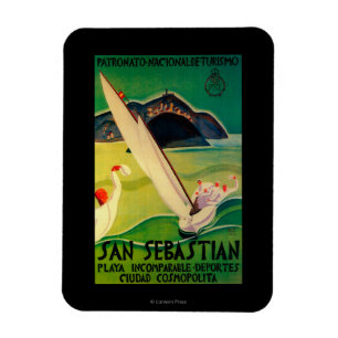 San Sebastian Vintage PosterEuropa Magnet