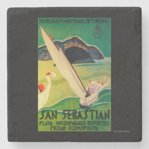 San Sebastian Vintage PosterEuropa Steinuntersetzer