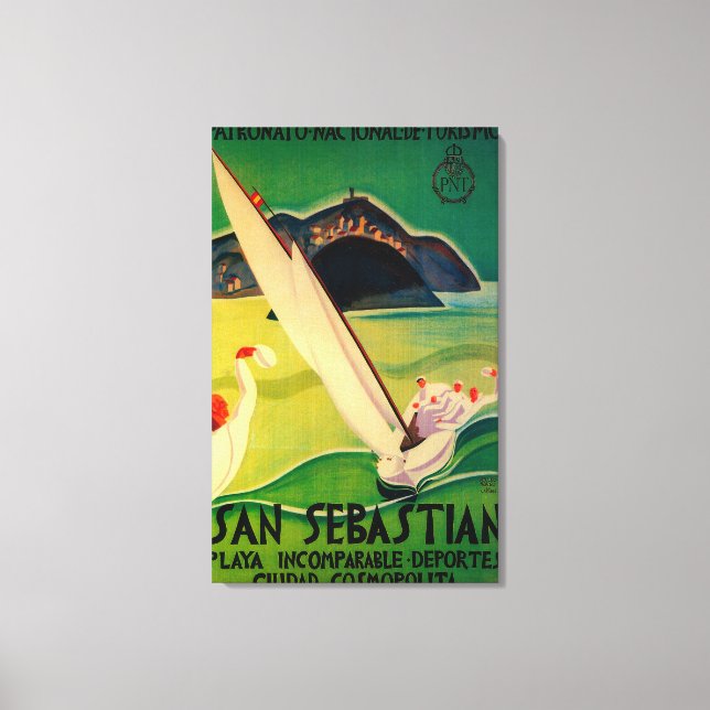 San Sebastian Vintages Poster Europa Leinwanddruck (Vorderseite)