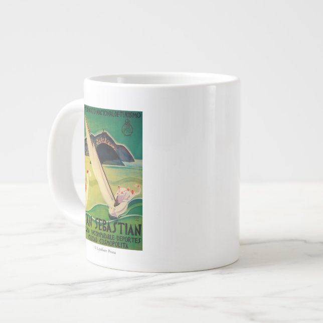 San Sebastian Vintages PosterEurope Jumbo-Tasse (Vorderseite Links)