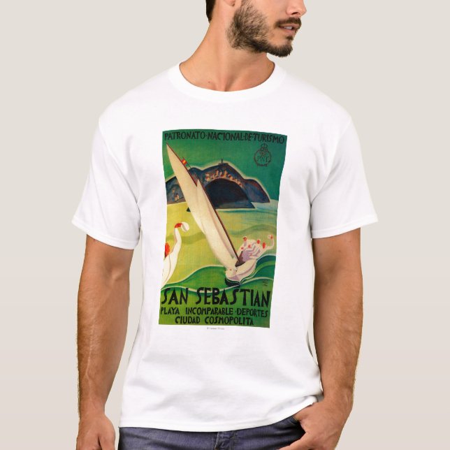 San Sebastián Vintages PosterEurope T-Shirt (Vorderseite)