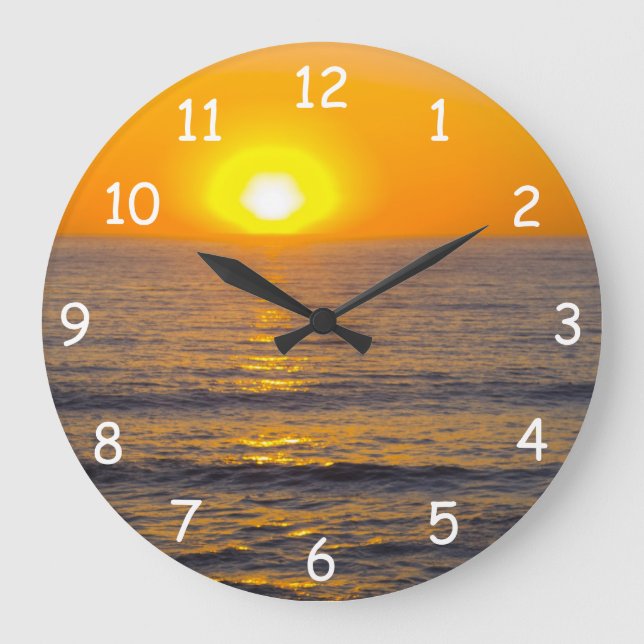 San Simeon Sunset 5 Große Wanduhr (Vorderseite)