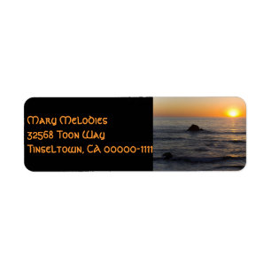 San Simeon Sunset Black 2 Address Label
