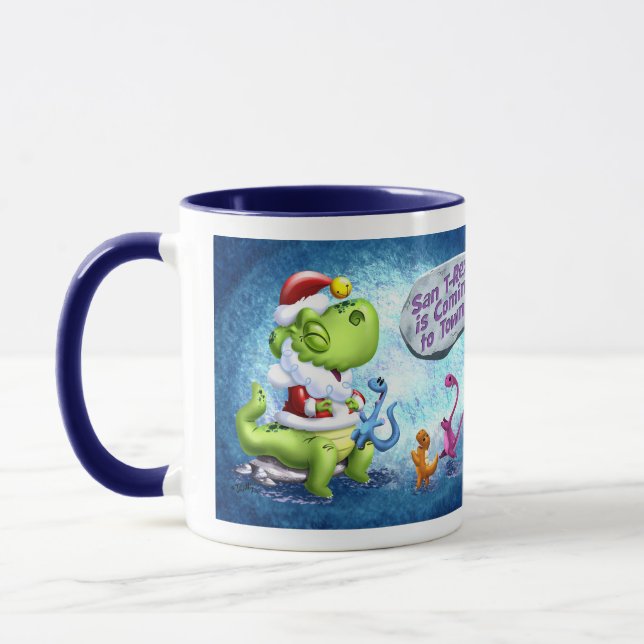 SAN T-REX ist COMIN' to TOWN von Jeff Willis Art Tasse (Links)