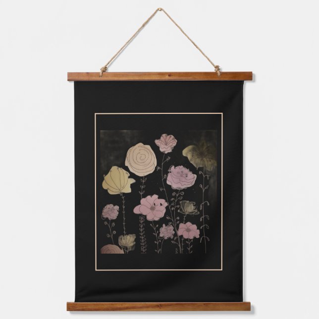 San Telmo Flowers Wandteppich Mit Holzrahmen (Vorderseite)