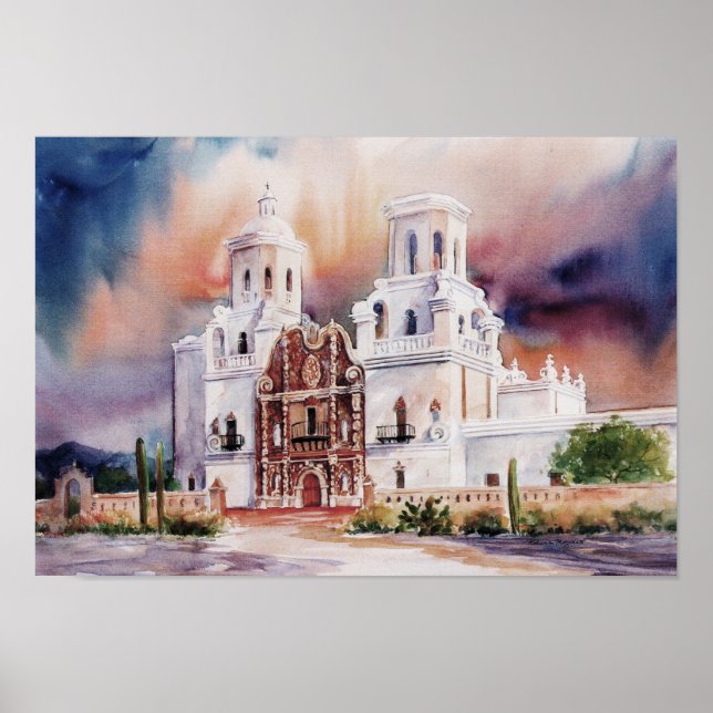 San Xavier Mission Canvas Print Poster (Vorne)