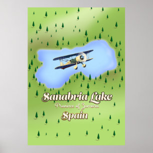 Sanabria See Spanien Reisekarte. Poster